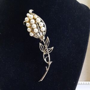 Coro Silver and Pearl Brooch